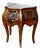 Sculptural French Side Cabinet – Bombe Wood Design With Gilded Bronze-Style Accents For Sale