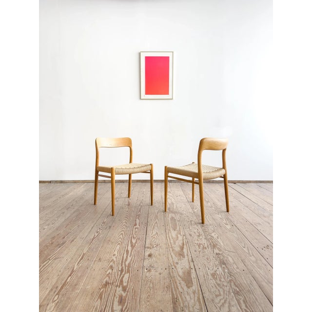 Set of Mid-Century Modern Danish Model 75 Chairs in Oak by Niels O. Møller for J.L. Mollers Møbelfabrik, 1950s For Sale - Image 18 of 18