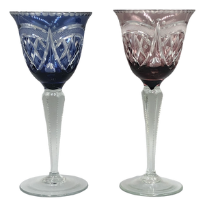 Saint Louis Wine Glasses, 1890s, Set of 2