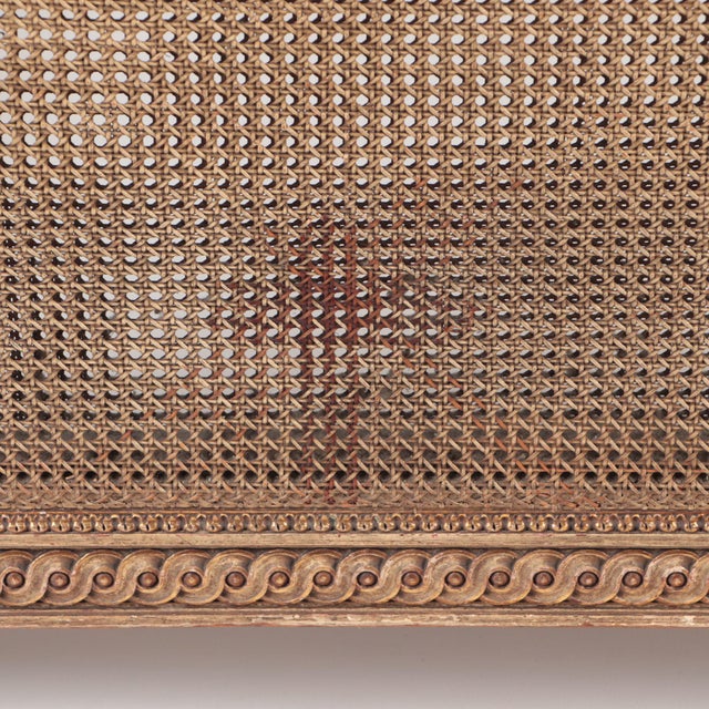 A French Louis Xvi Style Queen Size Bed With Cane Headboard and