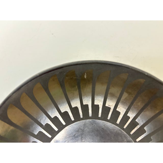 1950s Vintage Maria & Popovi Pottery Feather Pattern Small Plate For Sale - Image 5 of 8