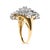 Contemporary 10K Yellow Gold 1 Cttw Round and Baguette cut Diamond Cluster and Rhombus Halo Ring (H-I Color, I1-I2 Clarity) - Ring Size 7 For Sale - Image 3 of 6