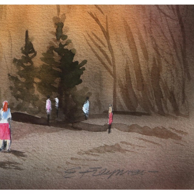 Figurative September in the Country, Erik Freyman Watercolor Painting For Sale - Image 3 of 4