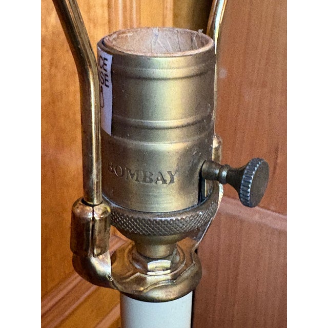 Brass Late Twentieth Century Gold and Black Neoclassical Style Buffet Lamp From the Bombay Company For Sale - Image 8 of 10