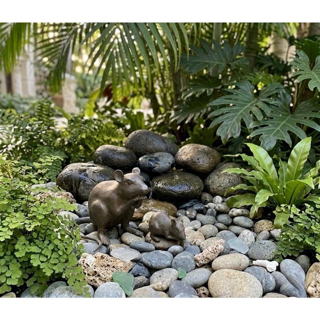 Whimsical Bronze Field Mouse Statuettes – Set of Two For Sale - Image 11 of 12