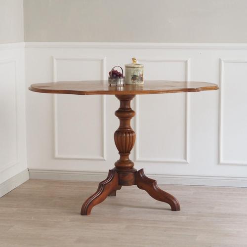 Antique French Louis Philippe Style Walnut Pedestal Table, 1850 For Sale - Image 5 of 8