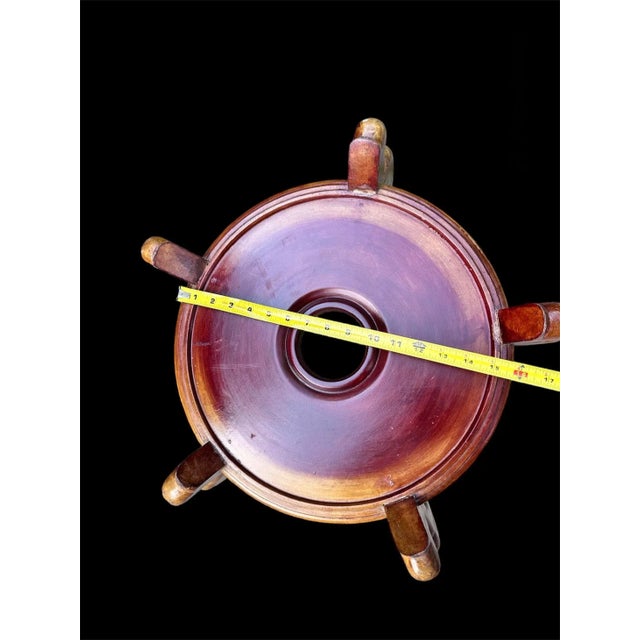 Large Chinese Rosewood Carved Pedestal Base Stand Fish Bowl Planter Jardiniere For Sale - Image 6 of 12