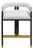 Matthew Izzo Home Cruise Espresso and White Linen Barrel Back Counter Stool With Brass Ferrele For Sale