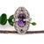 Metal 22cts Zambian Amethyst Ring With Earth Mined Diamond Accents in 14k Solid Gold, Size 6.75 For Sale - Image 7 of 7