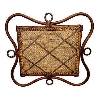 Vintage Bamboo and Rattan Bulletin Board For Sale