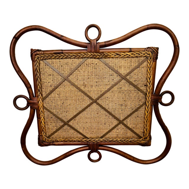 Vintage Bamboo and Rattan Bulletin Board For Sale