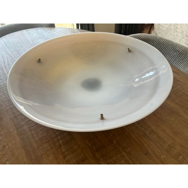 1990s Meyda Lighting (From the Metro Fusion Collection)-Fused Amber Art Glass 30” Inverted Bowl Chandelier For Sale - Image 5 of 11