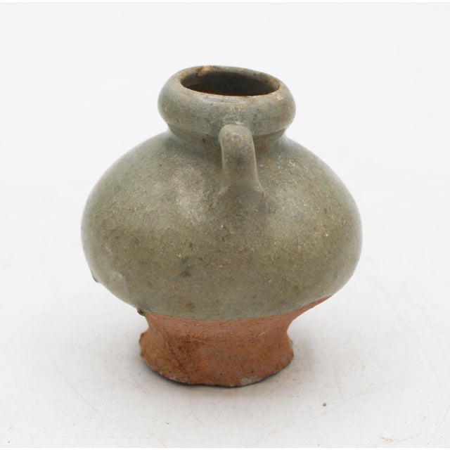 15th Century Thai Sawankhalok Celadon Glazed Pottery Jarlet For Sale - Image 4 of 7