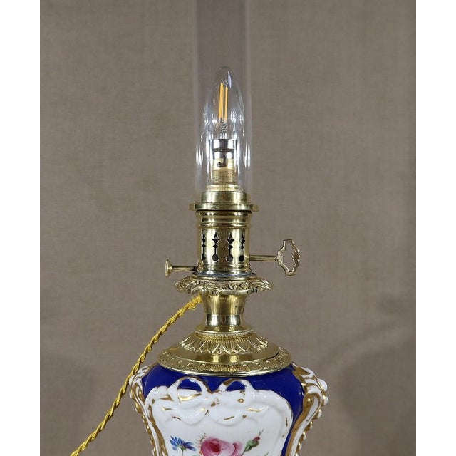 Ceramic Louis XVI Style Electrified Oil Lamp For Sale - Image 7 of 18