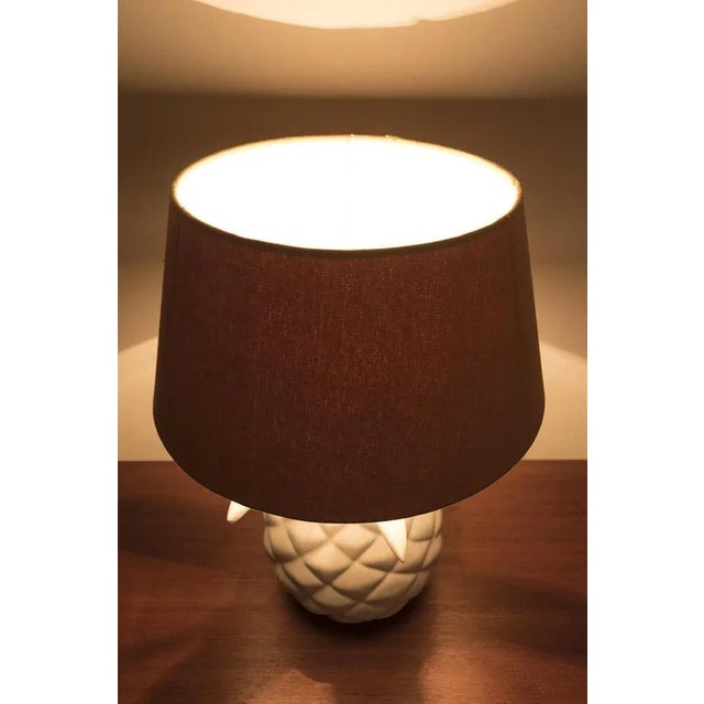 Ceramic Vintage Pineapple Table Lamp For Sale - Image 7 of 8