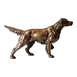 Antique Cast Bronze Retriever Dog Sculpture