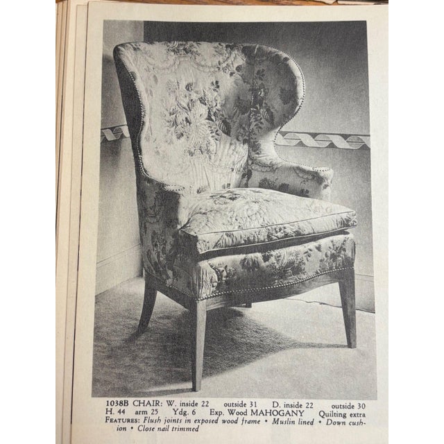 Deco Mahogany and Bouclé Wingback Chair by Edward Wormley for Dunbar Model 103b For Sale - Image 18 of 18