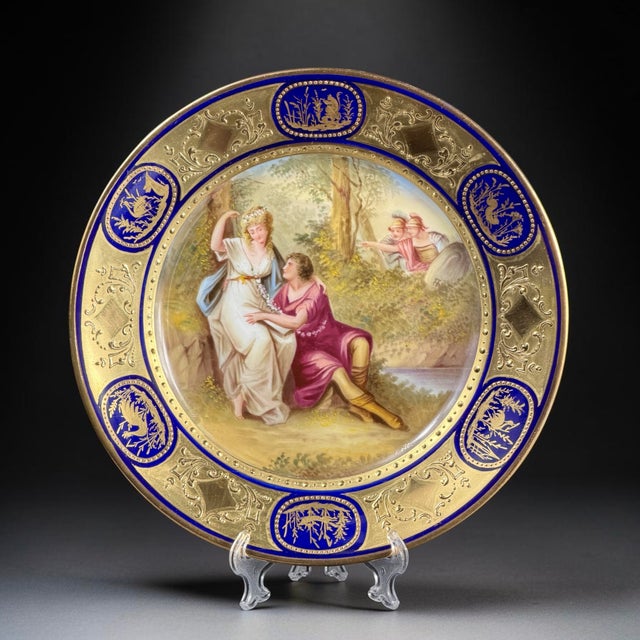 Porcelain Rinaldo and Armida Cabinet Plate by F. Ott for Royal Vienna, 19th Century For Sale - Image 14 of 14