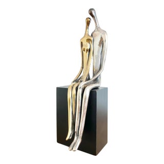 2500 Ruth Bloch Sterling Silver "Lovers" Sculpture For Sale