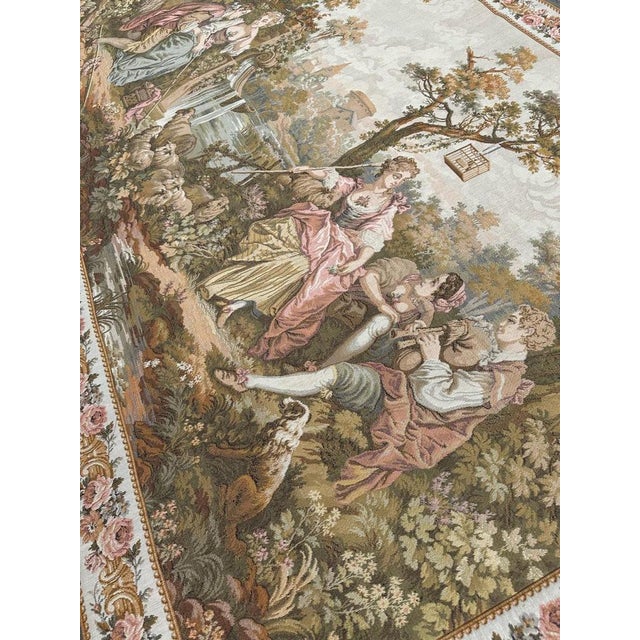 French Aubusson Style Jacquard Tapestry, 1950s For Sale - Image 12 of 18