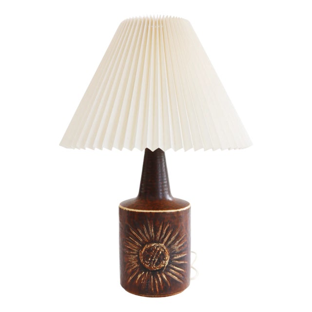 Vintage Ceramic Pottery Table Lamp from Søholm, 1960s For Sale