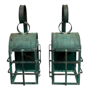 Copper Wall Lanterns - a Pair