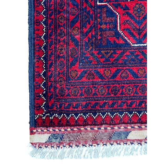 1980s Afghan Turkmen Wool Rug 6’7” X 9’8” For Sale - Image 5 of 6