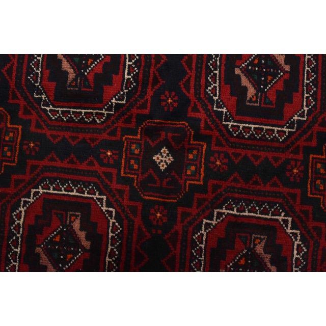 Textile Baloch Rug 3’6” X 6’1” Blue Wool Vintage Tribal Hand-Knotted Oriental Carpet For Sale - Image 7 of 11