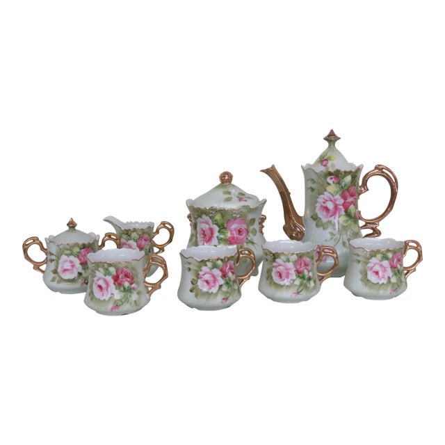 Letson China Heritage Rose Floral Painted 11 Piece Tea Set 4409b For Sale