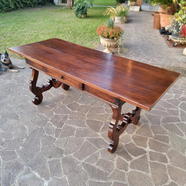 Large Tuscan Fratino Table in Walnut, 1800s For Sale - Image 10 of 12