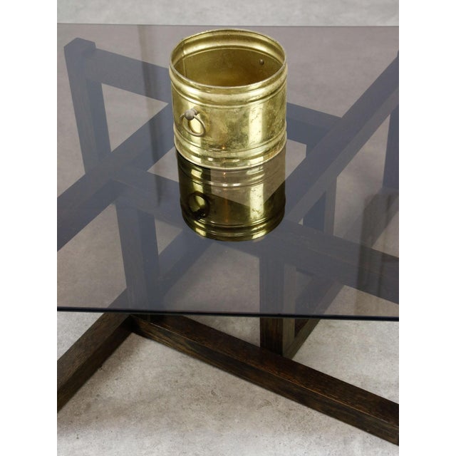 Italian Wooden and Smoked Glass Coffee Table, 1960s For Sale - Image 16 of 18