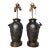 Antique Japanese Meiji Bronze Bird Vases Table Lamps - a Pair For Sale