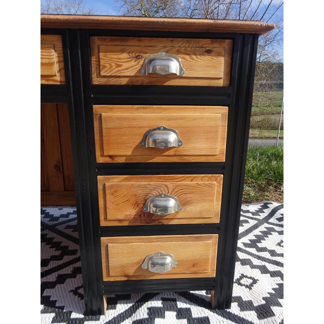 Industrial Vintage Desk in Pine, 1940s For Sale - Image 3 of 18