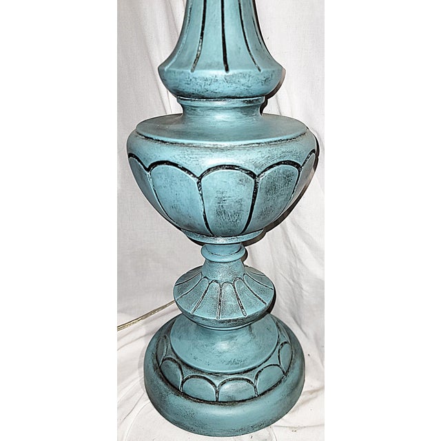 1960s Mid 20th Century Painted Torchiere Table Lamps - a Pair For Sale - Image 5 of 6