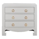 Image of Thomas 3 Drawer Chest in Grey & Gold For Sale