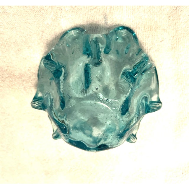 Add a luminous pop of Mid-Century coastal charm to your space with this vintage Italian Murano style art glass dish. Blown...