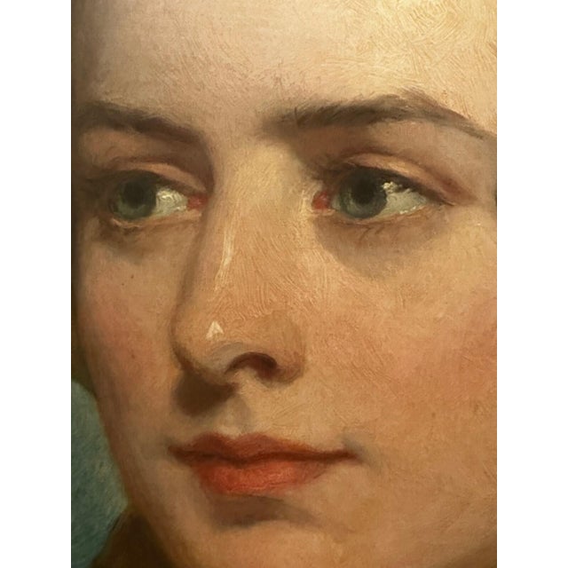 Portraiture 19th Century Oil Portrait Dated 1857 “Mrs George Wood” (Sarah Sophia, Née Clark) by John Wood— Oil on Canvas Gilt Framed For Sale - Image 3 of 18