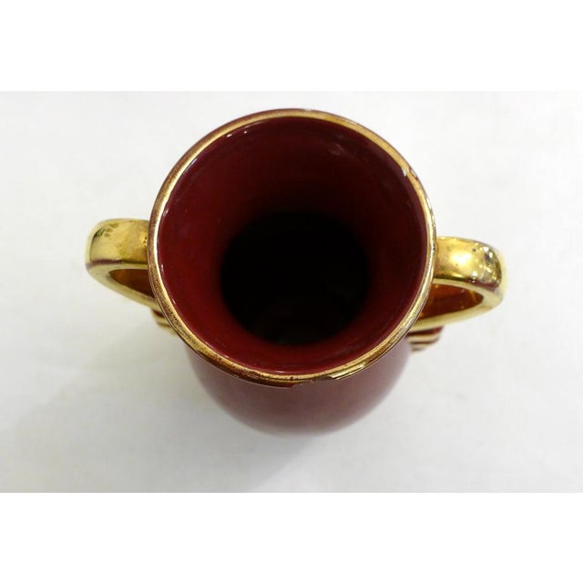 Mid-Century Modern Amphora Vase in Earthenware and Gilding, 1950s For Sale - Image 4 of 11