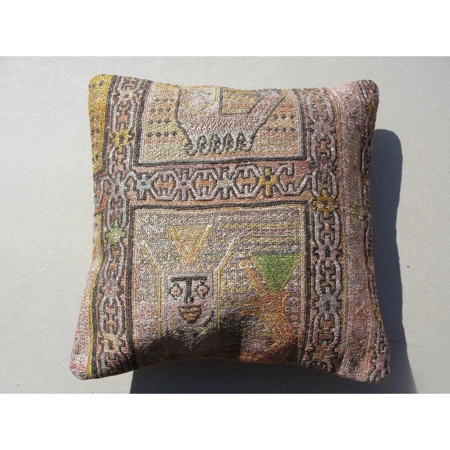 Turkish Kilim Rug Pillow For Sale - Image 3 of 11