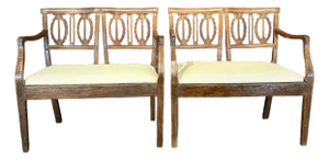 18th Century Italian Carved Wood and Newly Upholstered Loveseats-a Pair