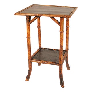 Aesthetic Movement Bamboo and Lacquer Side Table For Sale