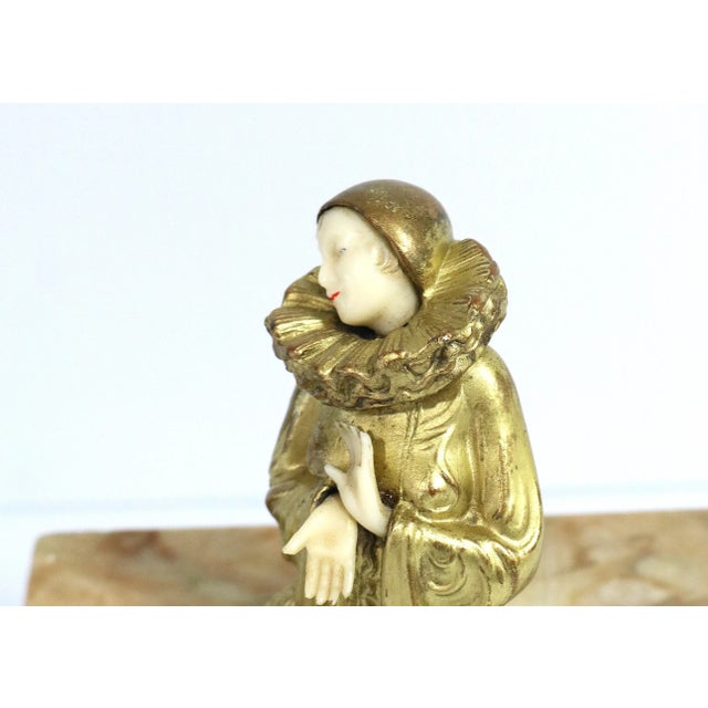Art Deco 1930s Art Deco Pierette Sculpture on Marble Box After Sculptor Paul Phillipe For Sale - Image 3 of 10