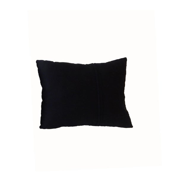 1980s Vintage African Mud Cloth Black & White Pillow Mali 19" by 14" For Sale - Image 5 of 5