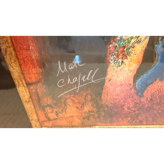 Late 20th Century Framed Marc Chagall “Daphnis Et Chloé – L’Echo” Autographed Art Print With Gilt Frame For Sale In Boston - Image 6 of 11