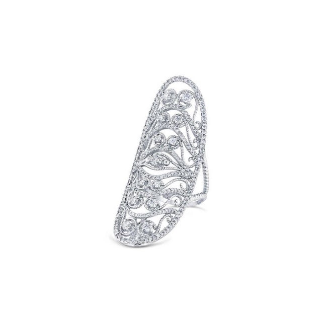 STATEMENT STATEMENT STATEMENT! A truly unique designed cocktail ring - a statement piece that bejewels the entire finger!...