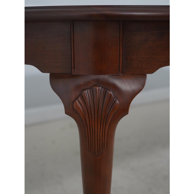 Brown Stickley Queen Anne Cherry Dining Room Table W. 2 Leaves For Sale - Image 8 of 18