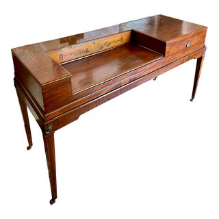 Antique 19c Mahogany Adams Style Regency Writing Table Desk For Sale