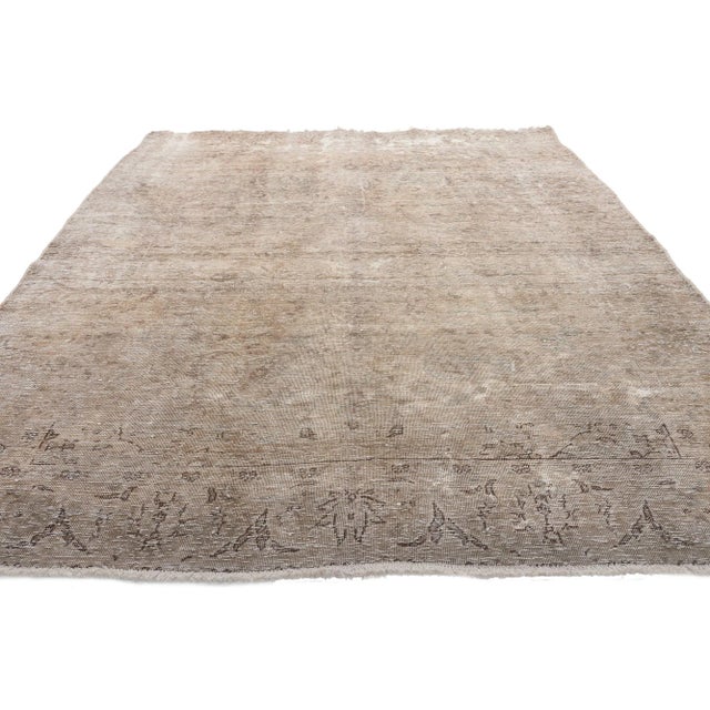 Shabby Chic Mid 20th Century Distressed Faded Vintage Persian Rug, 04'10 X 07'09 For Sale - Image 3 of 10