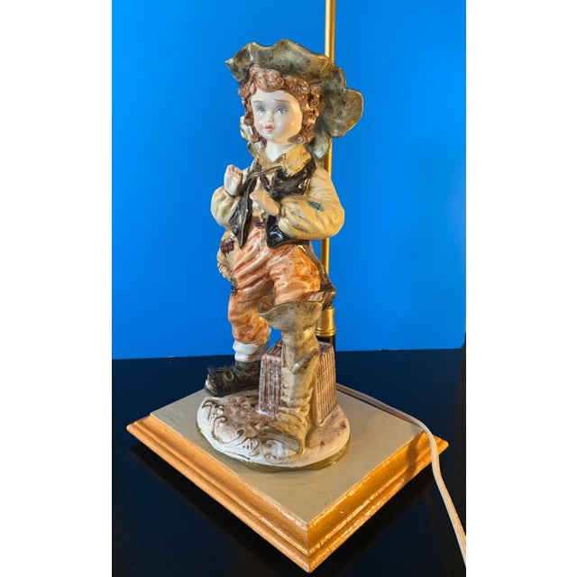 Capodimonte Porcelain Ragamuffin Boy Figural Table Lamp Chairish