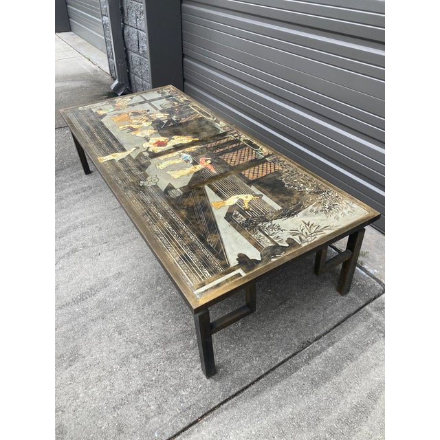 Mid 20th Century Philip and Kelvin LaVerne Chin Ying Bronze Coffee Table With Reverse Ordered and Misspelled Signature For Sale In Atlanta - Image 6 of 11